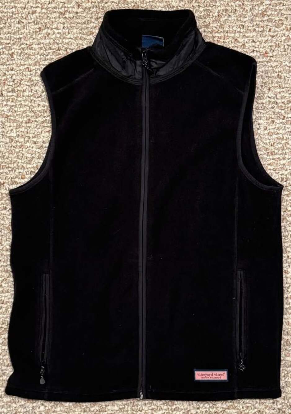 Vineyard Vines Full Zip Black Harbor Fleece Vest Men's Small